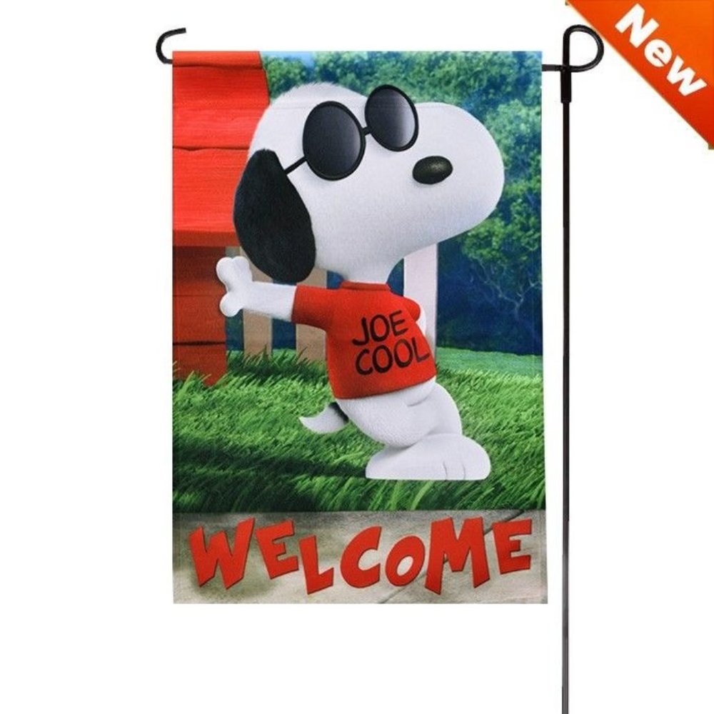 Spring Welcome SNOOPY PEANUTS GANG Garden Flag  12"x18" 40059 NIP